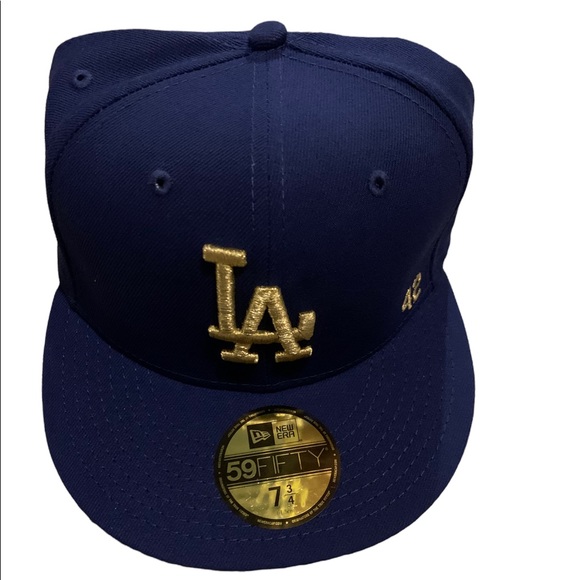 Los Angeles Dodgers Hat Fitted 7 3/4 Men New Era 59Fifty Lids Thank You Jackie - Picture 1 of 5